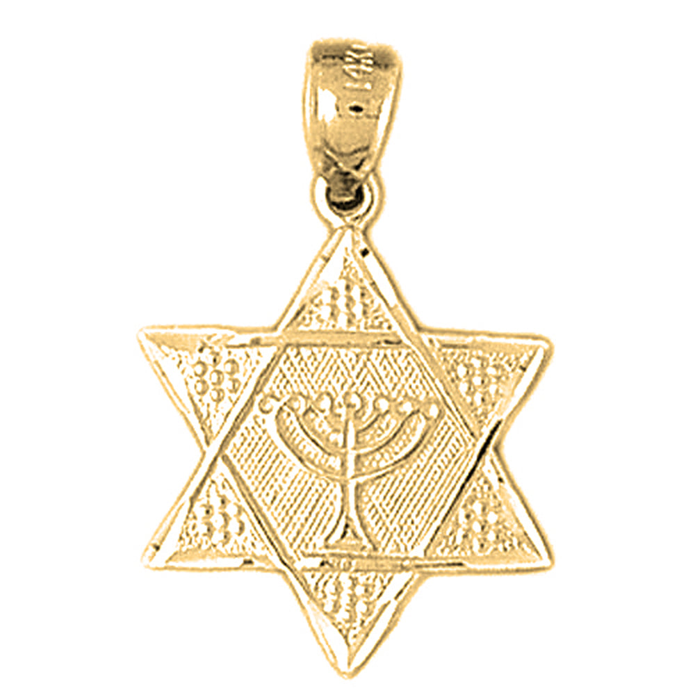 Yellow Gold-plated Silver Star Of David Pendant