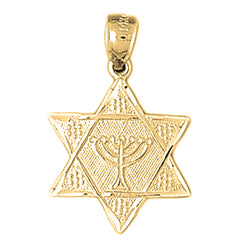 Yellow Gold-plated Silver Star Of David Pendant
