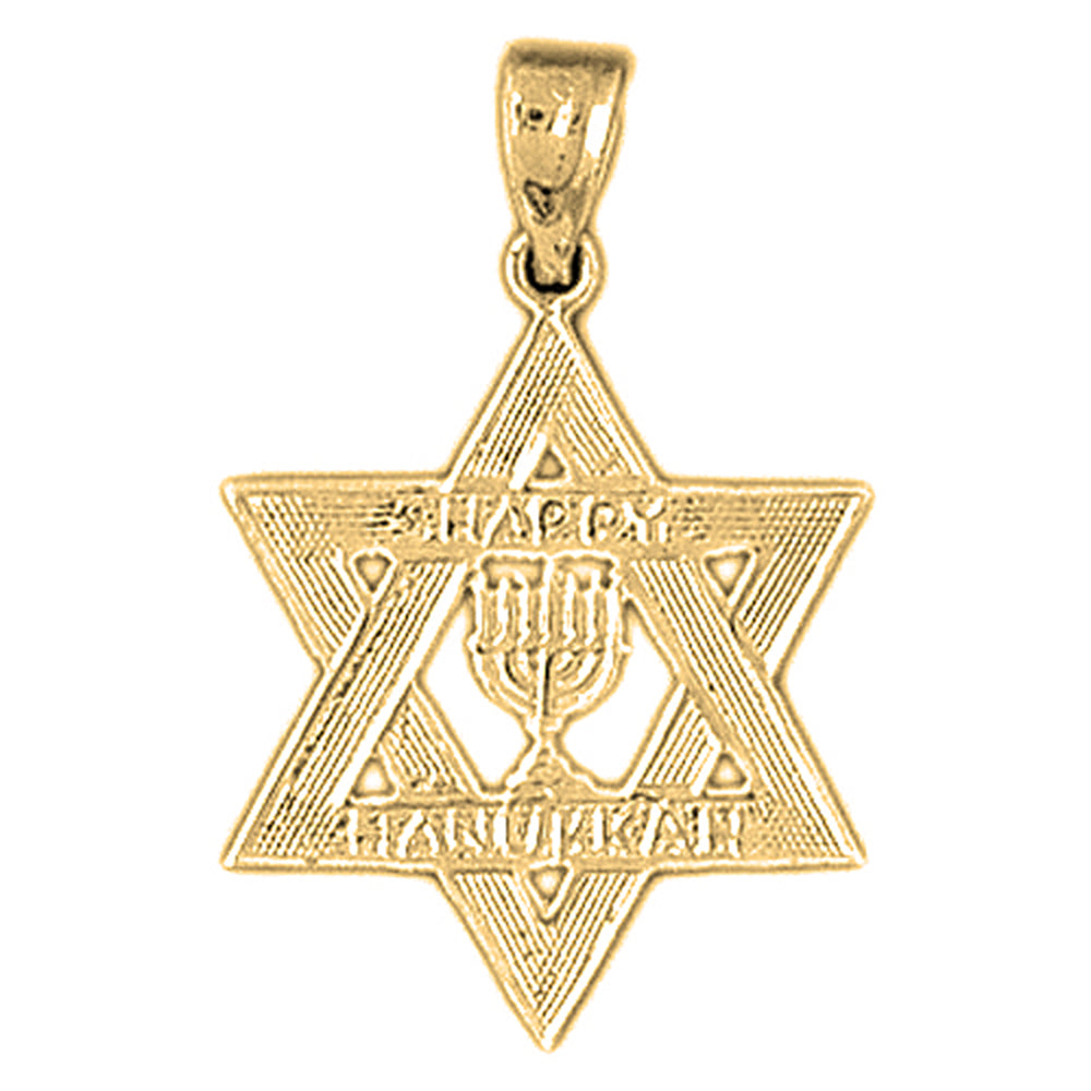 Yellow Gold-plated Silver Star Of David Pendant