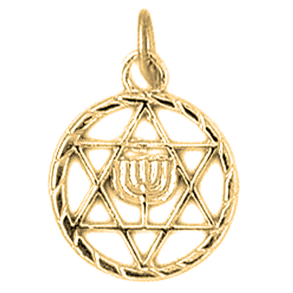 Yellow Gold-plated Silver Star Of David Pendant