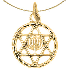 Sterling Silver Star Of David Pendant (Rhodium or Yellow Gold-plated)