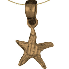 Colgante de estrella de mar de plata de ley (bañado en rodio o oro amarillo)
