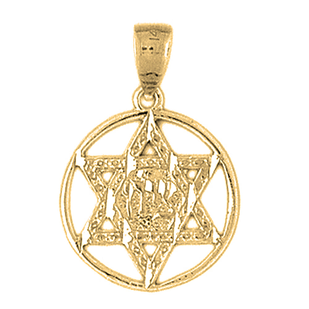 Yellow Gold-plated Silver Star Of David Pendant