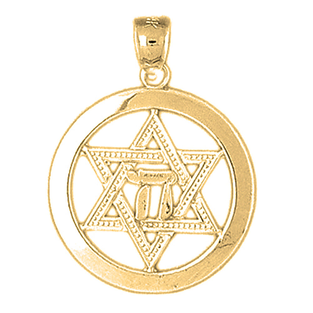Yellow Gold-plated Silver Star Of David Pendant