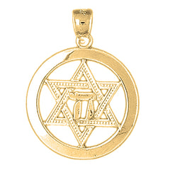 Yellow Gold-plated Silver Star Of David Pendant