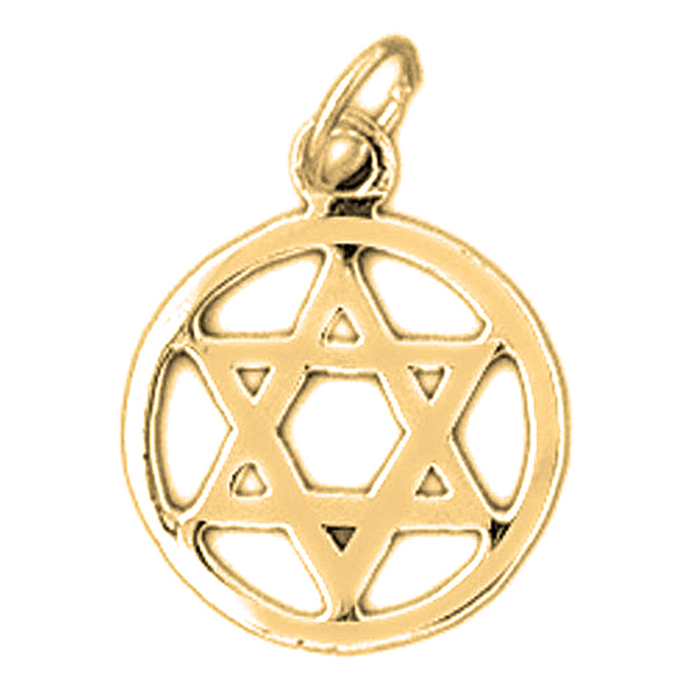 Yellow Gold-plated Silver Star Of David Pendant