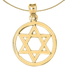 Sterling Silver Star Of David Pendant (Rhodium or Yellow Gold-plated)