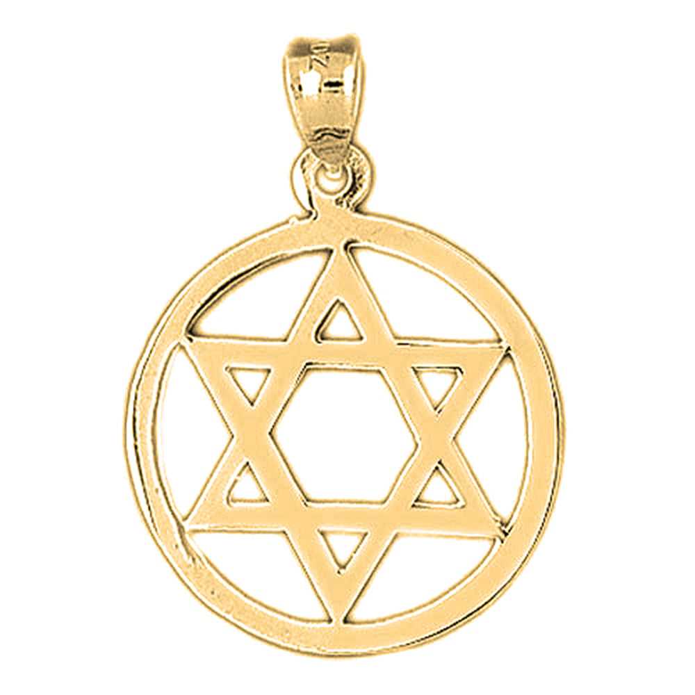 Yellow Gold-plated Silver Star Of David Pendant