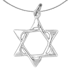 Anhänger Davidstern aus Sterlingsilber (rhodiniert oder gelbvergoldet)