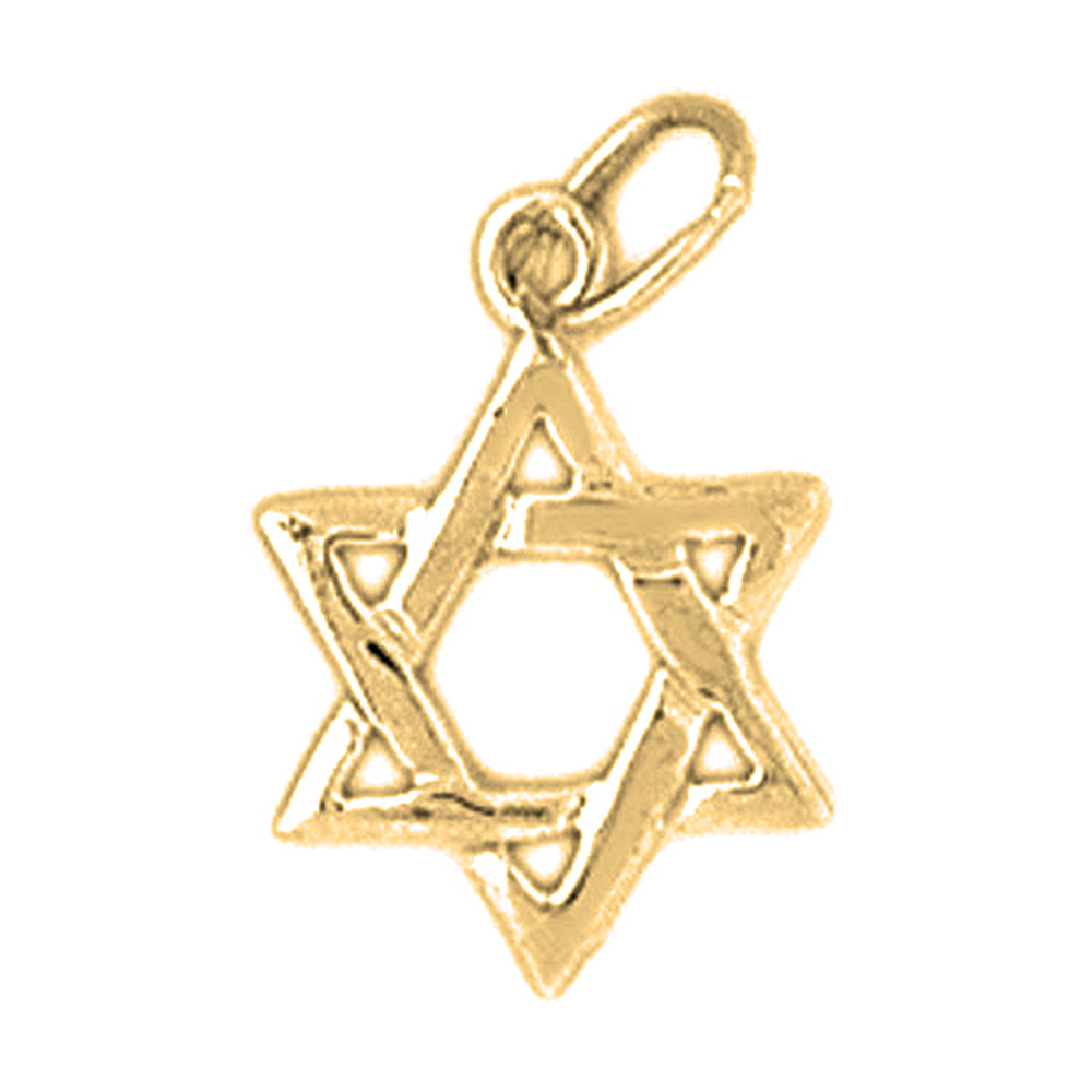 Yellow Gold-plated Silver Star Of David Pendant