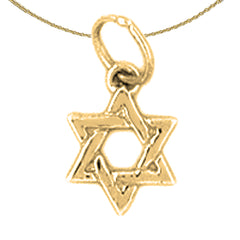 Sterling Silver Star Of David Pendant (Rhodium or Yellow Gold-plated)