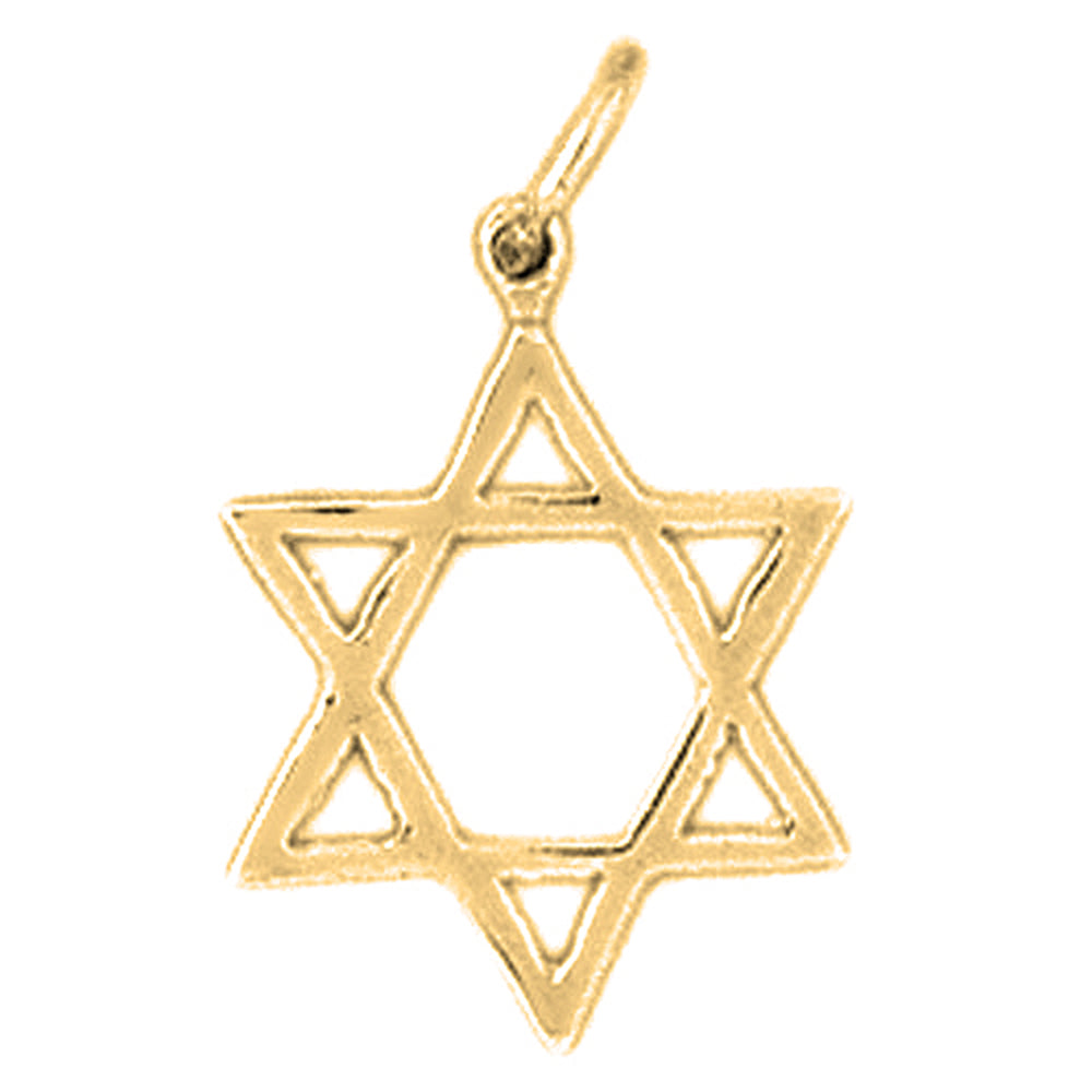 Yellow Gold-plated Silver Star Of David Pendant