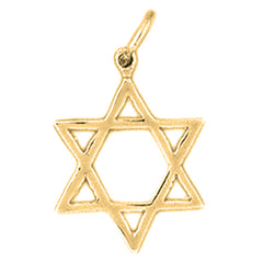 Yellow Gold-plated Silver Star Of David Pendant