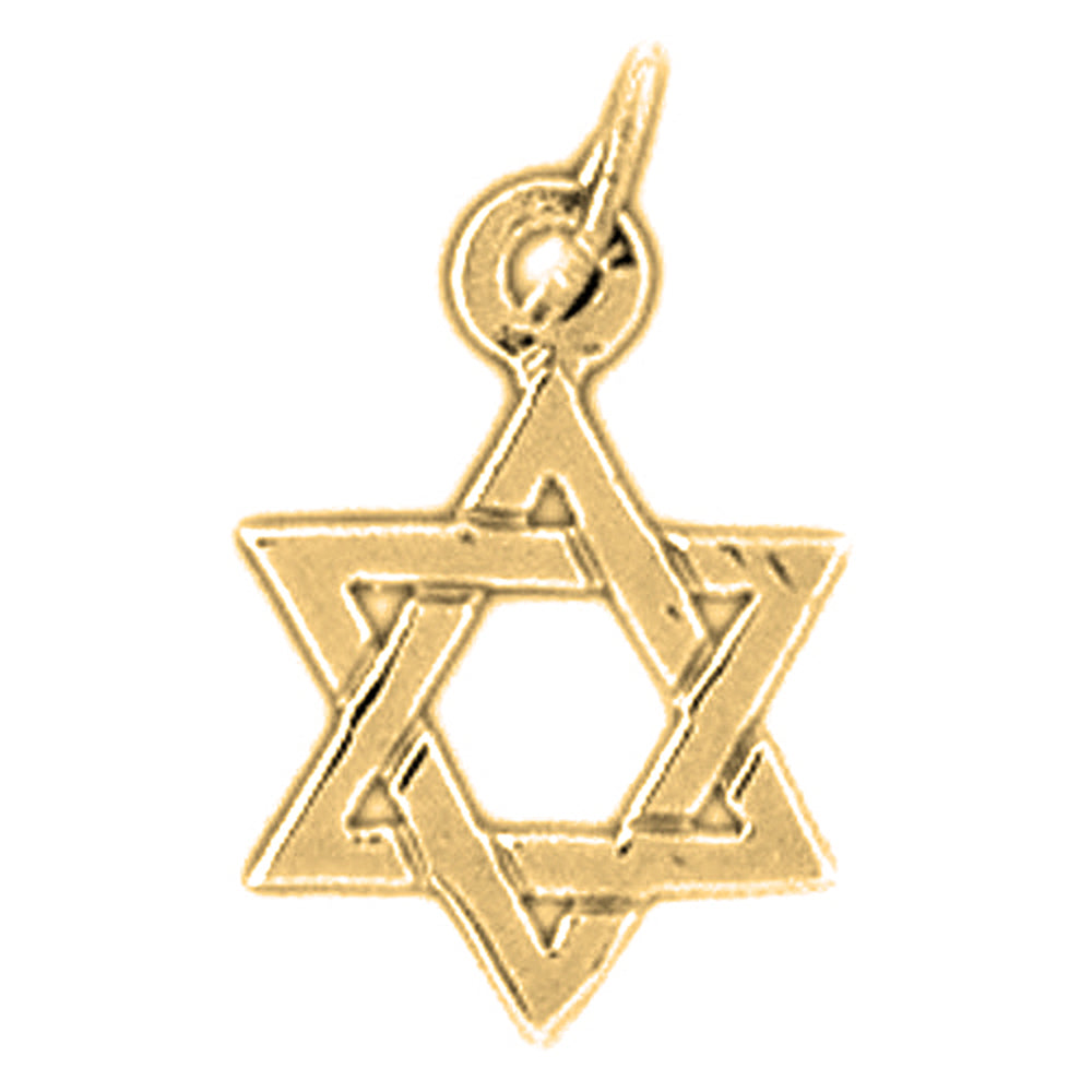Yellow Gold-plated Silver Star Of David Pendant