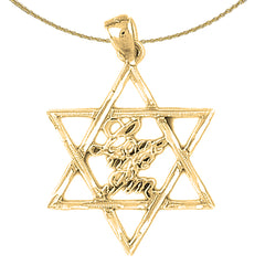 Sterling Silver Star Of David Pendant (Rhodium or Yellow Gold-plated)