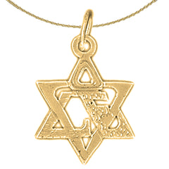 Colgante de estrella de David de plata de ley (bañado en rodio o oro amarillo)