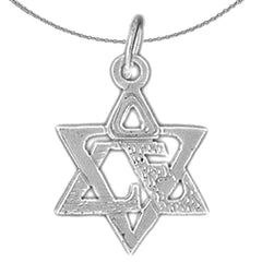 Colgante de estrella de David de plata de ley (bañado en rodio o oro amarillo)