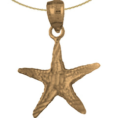 Colgante de estrella de mar de plata de ley (bañado en rodio o oro amarillo)