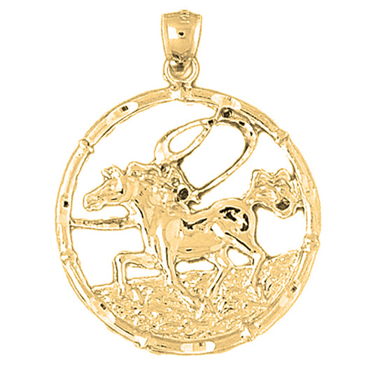 10K, 14K or 18K Gold Chinese Zodiacs - Horse Pendant