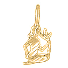 Yellow Gold-plated Silver Virgo Zodiac Sign Pendant