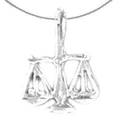 Anhänger mit Sternzeichen Waage aus Sterlingsilber (rhodiniert oder gelbvergoldet)