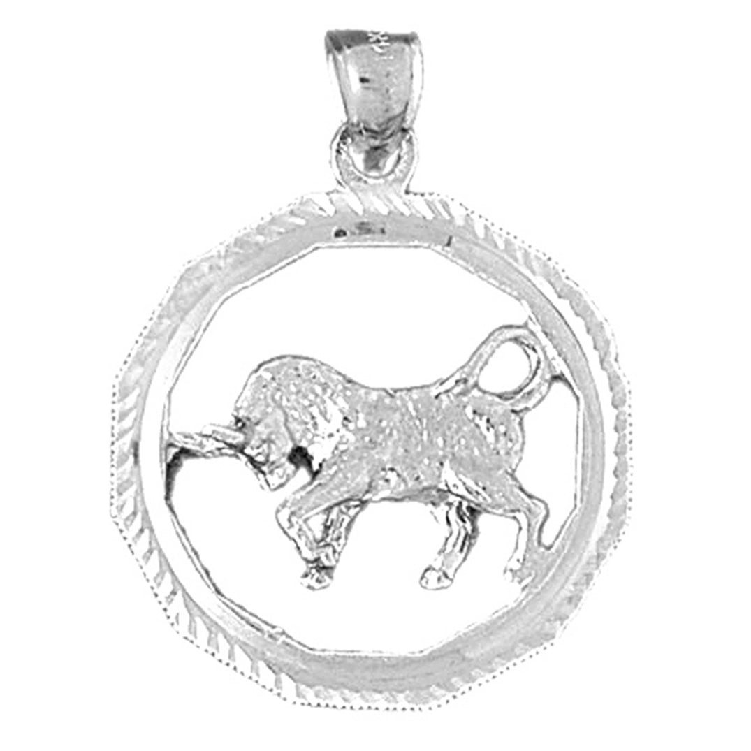 Sterling Silver Taurus Zodiac Sign Pendant