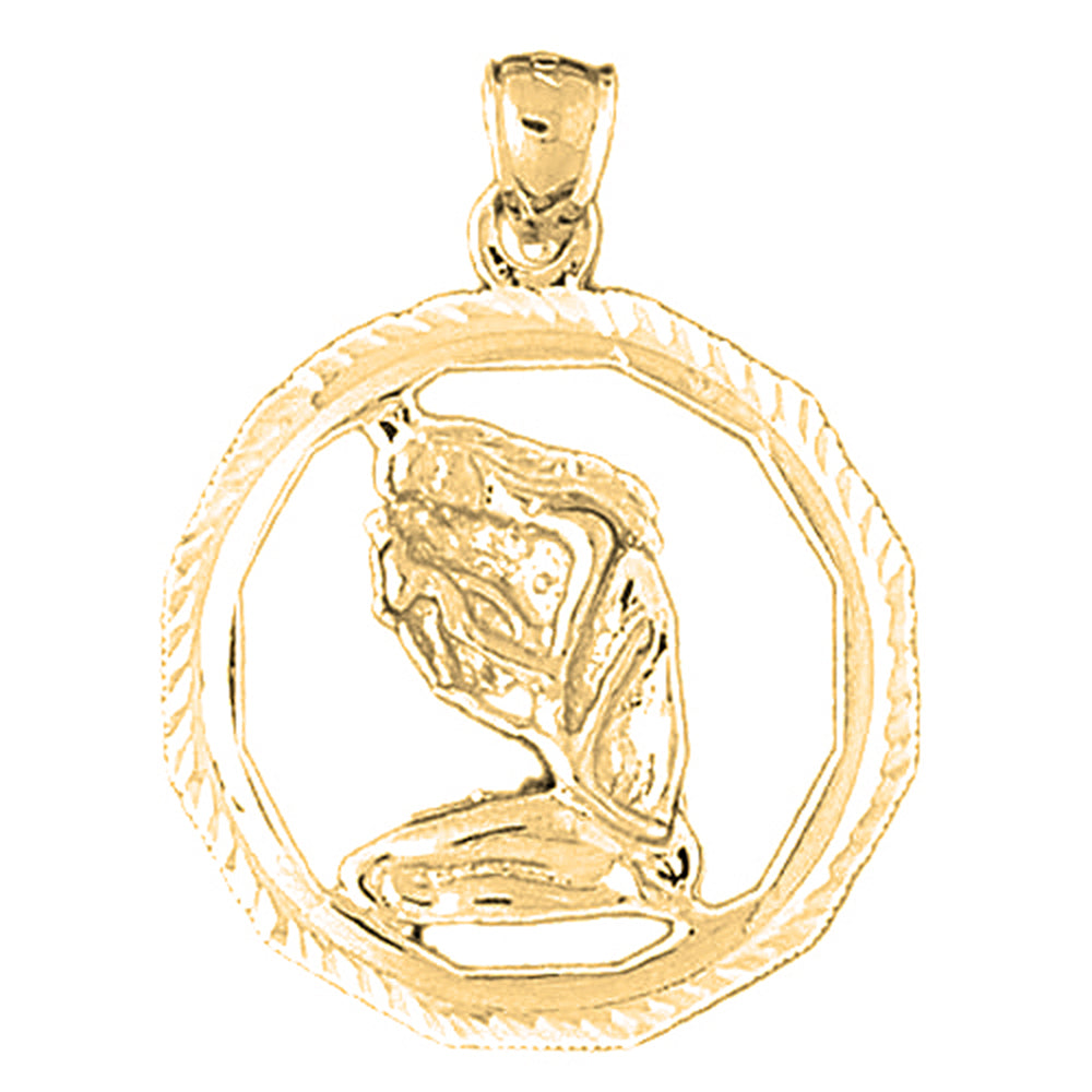 Yellow Gold-plated Silver Virgo Zodiac Sign Pendant