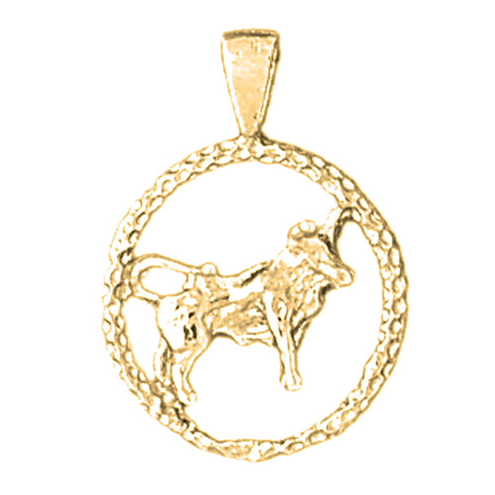 Yellow Gold-plated Silver Taurus Zodiac Sign Pendant