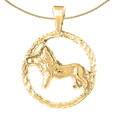 Sterling Silver Leo Zodiac Sign Pendant (Rhodium or Yellow Gold-plated)