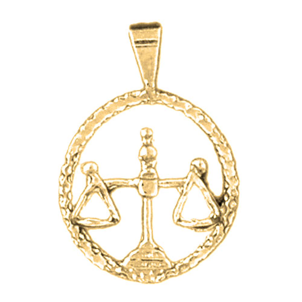 Yellow Gold-plated Silver Libra Zodiac Sign Pendant