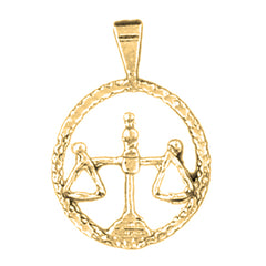 Yellow Gold-plated Silver Libra Zodiac Sign Pendant