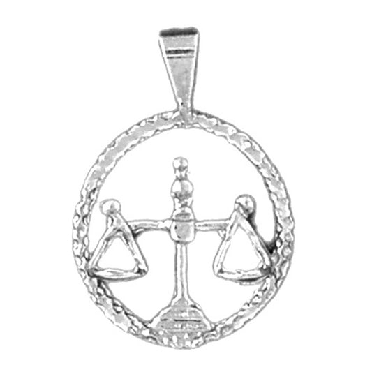 Sterling Silver Libra Zodiac Sign Pendant