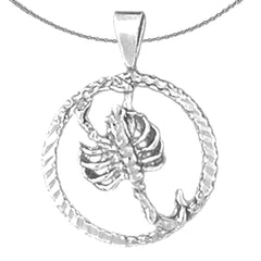 Sterling Silver Scorpio Zodiac Sign Pendant (Rhodium or Yellow Gold-plated)