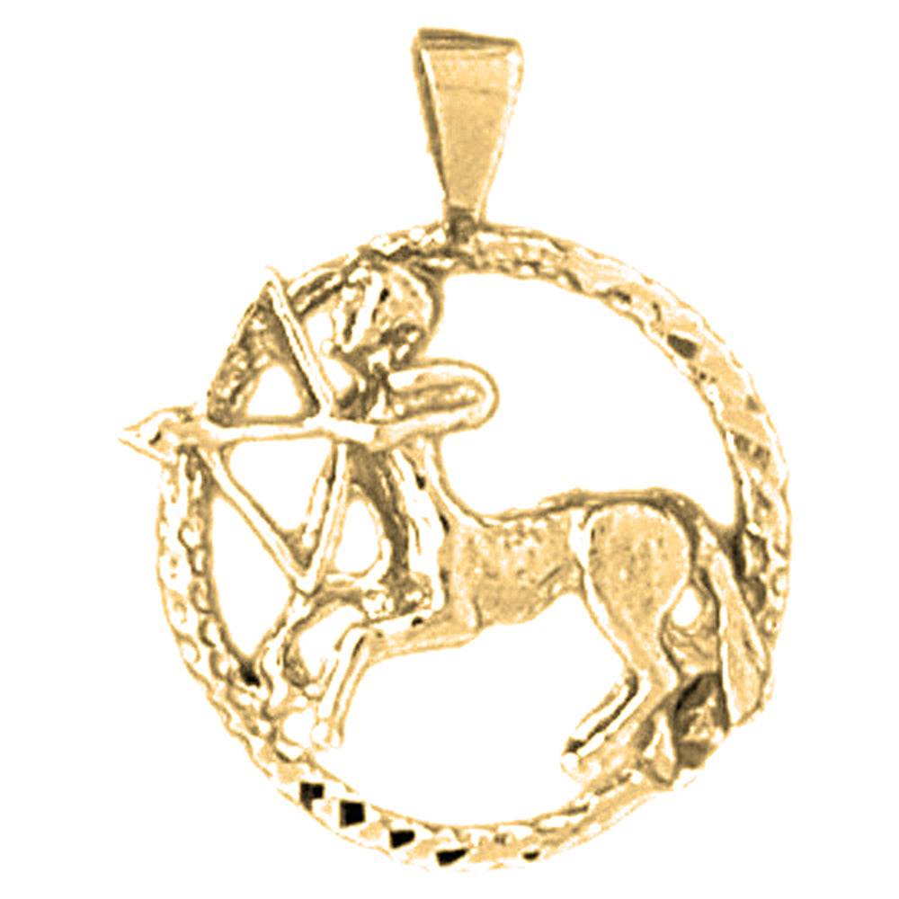 Yellow Gold-plated Silver Sagittarius Zodiac Sign Pendant