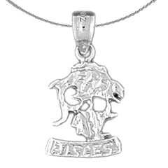 Anhänger mit Sternzeichen Fische aus Sterlingsilber (rhodiniert oder gelbvergoldet)