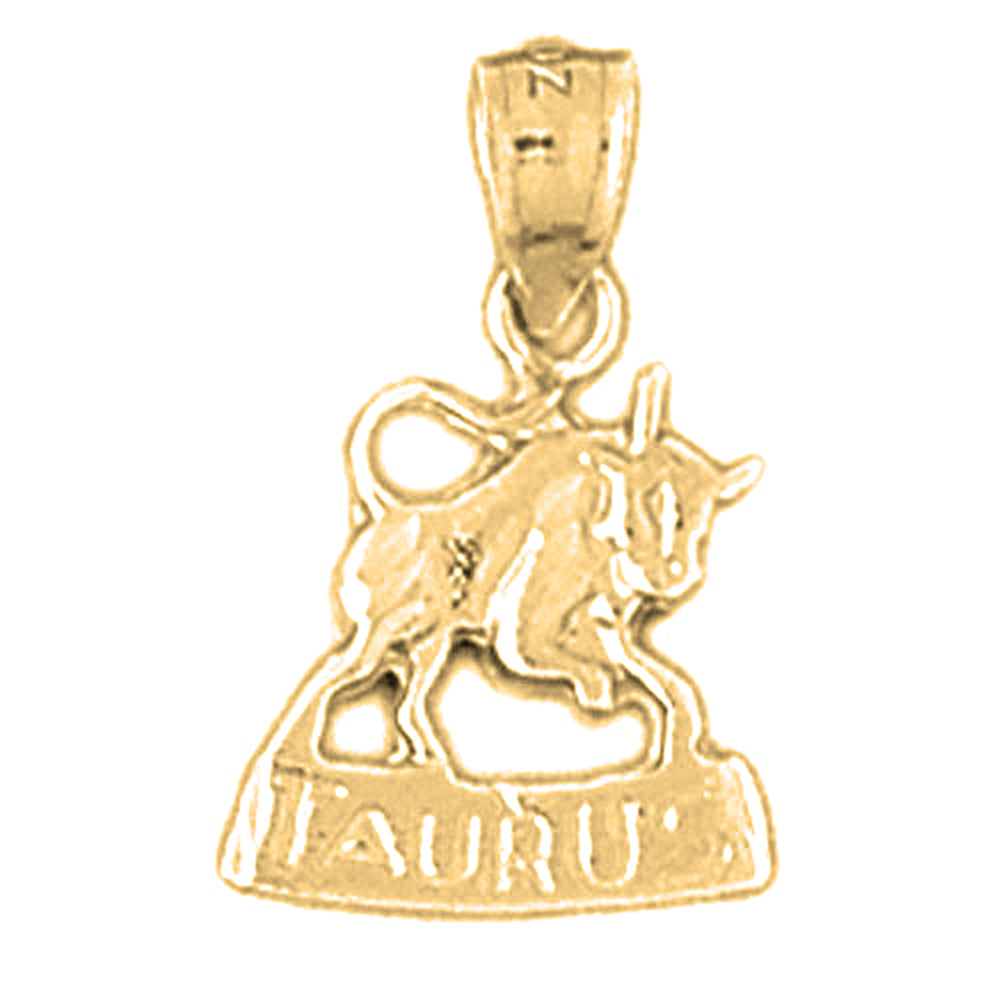 Yellow Gold-plated Silver Taurus Zodiac Sign Pendant