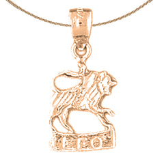 14K or 18K Gold Zodiac - Leo Pendant