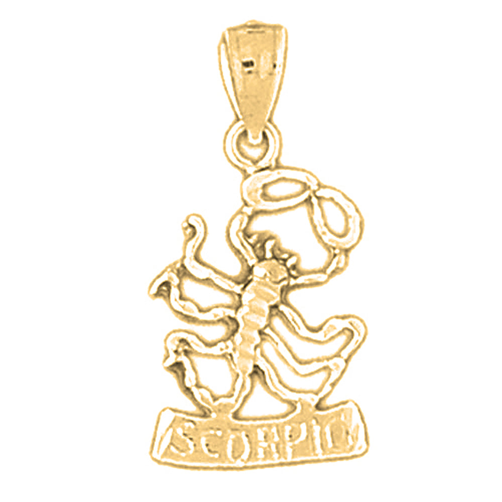 Yellow Gold-plated Silver Scorpio Zodiac Sign Pendant