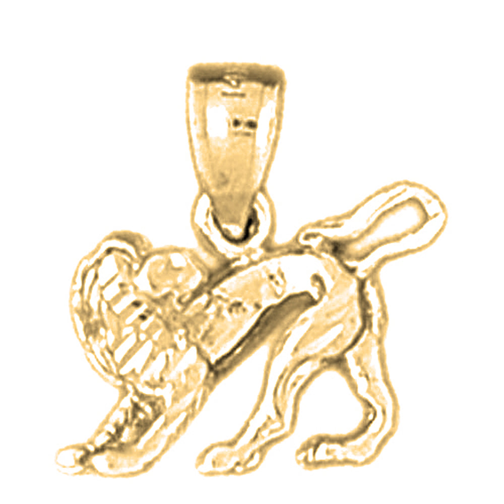 Yellow Gold-plated Silver Leo Zodiac Sign Pendant