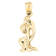 Yellow Gold-plated Silver Virgo Zodiac Sign Pendant