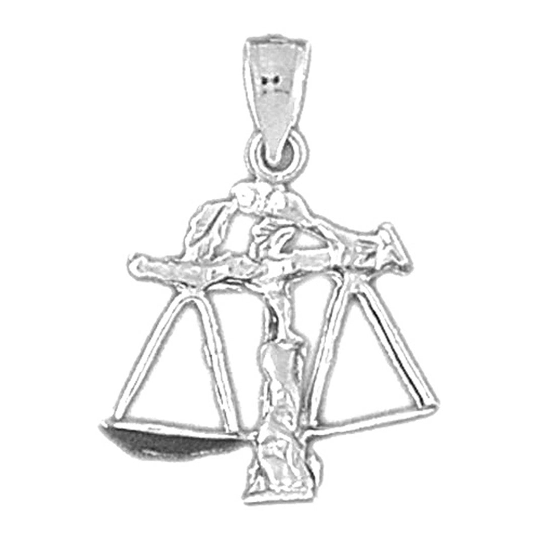 Sterling Silver Libra Zodiac Sign Pendant