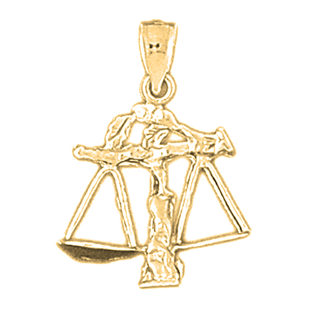 Yellow Gold-plated Silver Libra Zodiac Sign Pendant