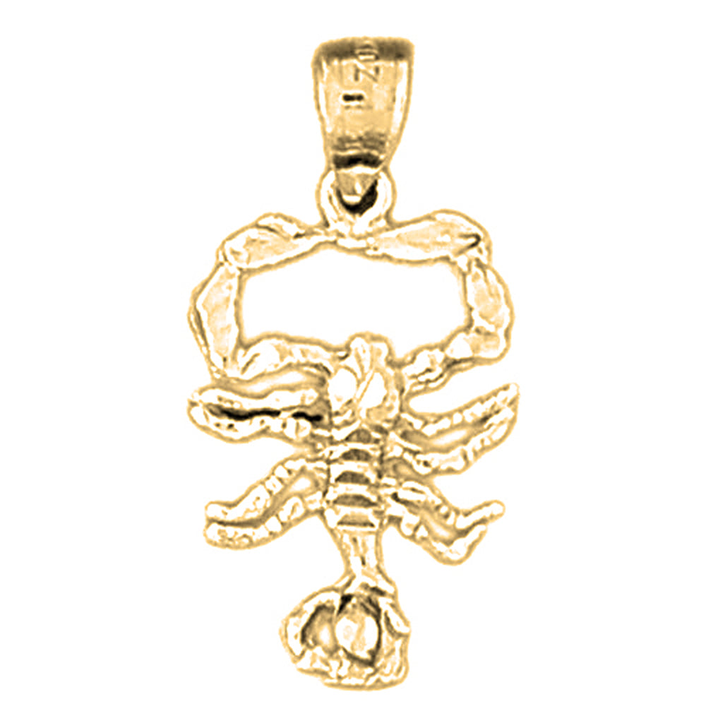 Yellow Gold-plated Silver Scorpio Zodiac Sign Pendant