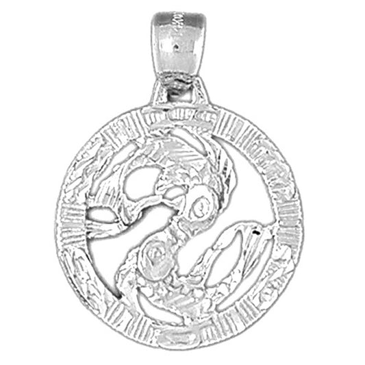 Sterling Silver Pisces Zodiac Sign Pendant