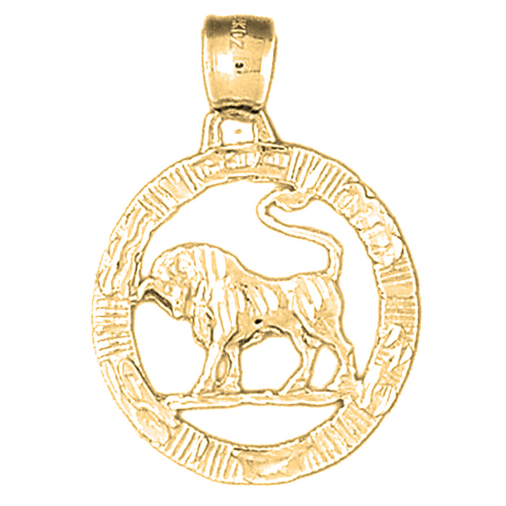Yellow Gold-plated Silver Taurus Zodiac Sign Pendant