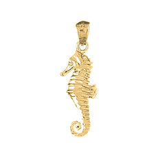 Yellow Gold-plated Silver Seahorse Pendant