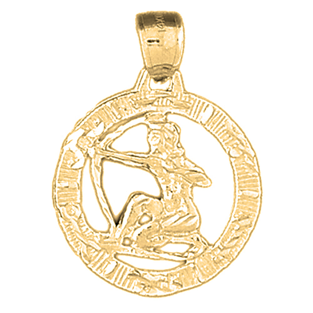 Yellow Gold-plated Silver Sagittarius Zodiac Sign Pendant