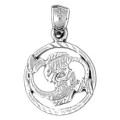 Sterling Silver Pisces Zodiac Sign Pendant