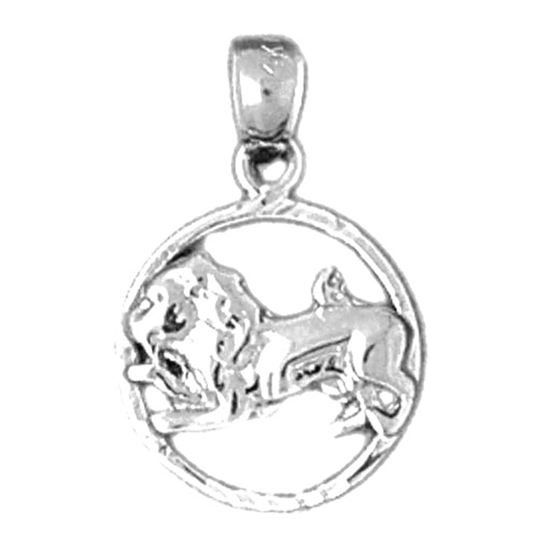 Sterling Silver Leo Zodiac Sign Pendant
