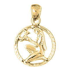 Yellow Gold-plated Silver Virgo Zodiac Sign Pendant